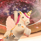 Modern Art Deco Kids Unicorn Stars Round Acrylic Resin Iron LED Flush Mount Ceiling Light For Bedroom