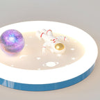 Modern Art Deco Kids Star Astronaut Round Acrylic Resin Iron LED Flush Mount Ceiling Light For Bedroom