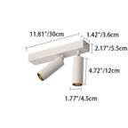 Modern Simplicity Cylinder Rectangle Aluminum LED Semi-flush Mount Ceiling Light for Living Room