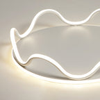 Modern Art Deco Kids Wave Round Iron LED Flush Mount Ceiling Light For Living Room