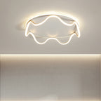 Modern Art Deco Kids Wave Round Iron LED Flush Mount Ceiling Light For Living Room