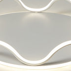 Modern Art Deco Kids Wave Round Iron LED Flush Mount Ceiling Light For Living Room