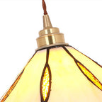 Contemporary Creative Conical Round Umbrella Glass Brass 1-Light Pendant Light For Living Room
