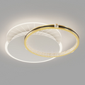 Modern Luxury Round Crescent Moon Acrylic Crystal Aluminum Iron LED Flush Mount Ceiling Light For Living Room