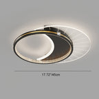 Modern Luxury Round Crescent Moon Acrylic Crystal Aluminum Iron LED Flush Mount Ceiling Light For Living Room