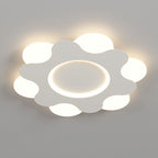 Modern Art Deco Floral Round Acrylic Iron LED Flush Mount Ceiling Light For Bedroom