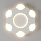 Modern Art Deco Floral Round Acrylic Iron LED Flush Mount Ceiling Light For Bedroom
