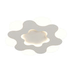 Modern Art Deco Floral Round Acrylic Iron LED Flush Mount Ceiling Light For Bedroom