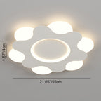 Modern Art Deco Floral Round Acrylic Iron LED Flush Mount Ceiling Light For Bedroom