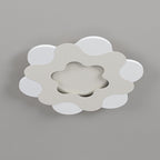 Modern Art Deco Floral Round Acrylic Iron LED Flush Mount Ceiling Light For Bedroom