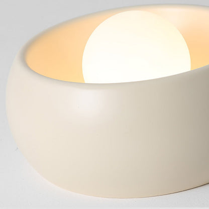 Modern Simplicity Round Magic Bean PE Resin 1-Light Flush Mount Ceiling Light For Bedroom