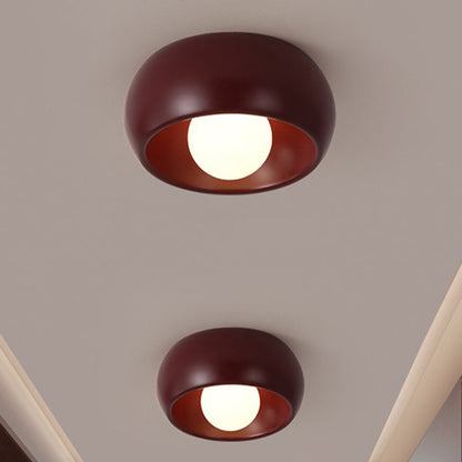 Modern Simplicity Round Magic Bean PE Resin 1-Light Flush Mount Ceiling Light For Bedroom