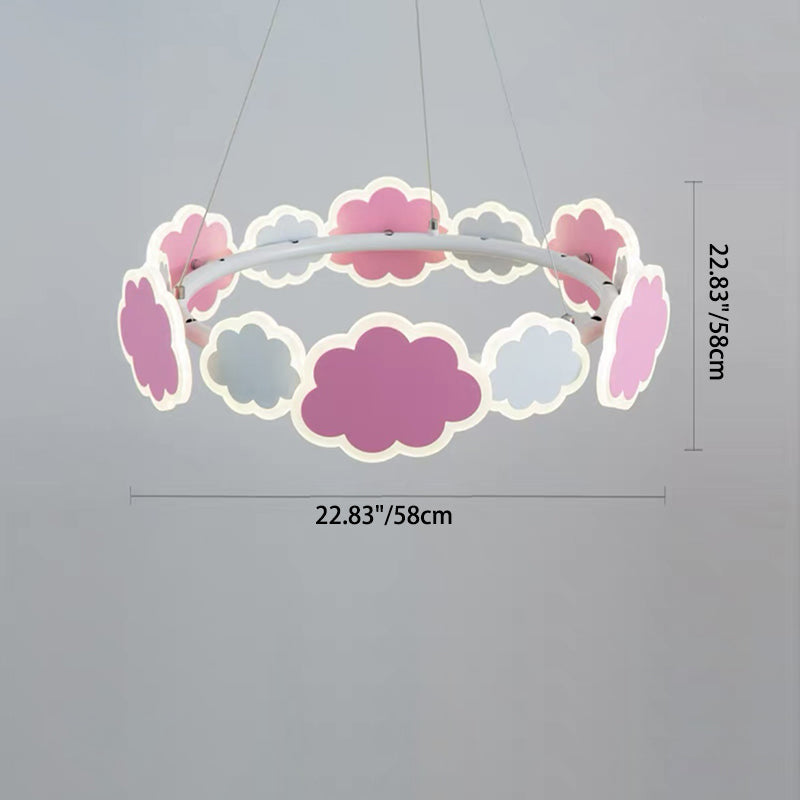 Lumendat Modern Art Deco Kids Clouds Round Acrylic Iron LED Chandelier For Living Room Lumendat