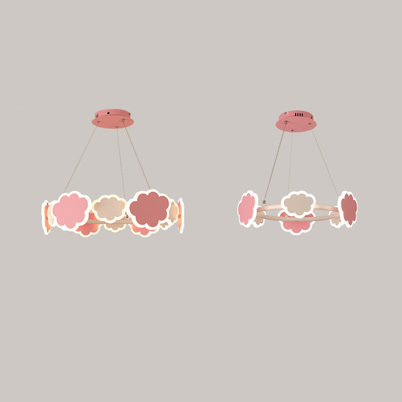 Lumendat Modern Art Deco Kids Clouds Round Acrylic Iron LED Chandelier For Living Room Lumendat