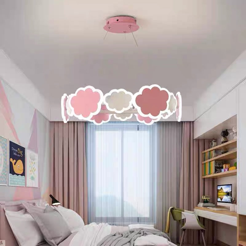 Lumendat Modern Art Deco Kids Clouds Round Acrylic Iron LED Chandelier For Living Room Lumendat
