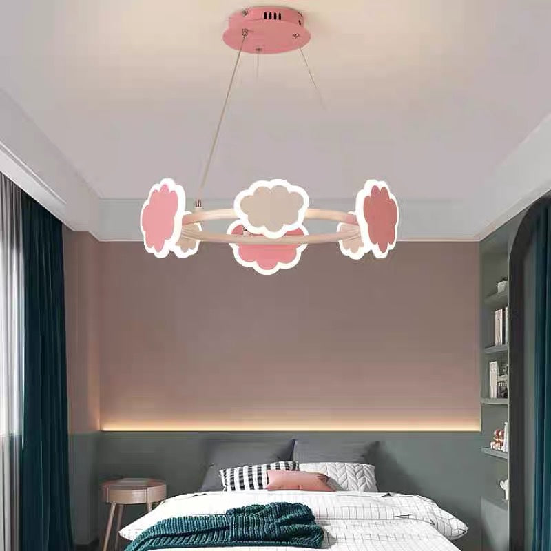 Lumendat Modern Art Deco Kids Clouds Round Acrylic Iron LED Chandelier For Living Room Lumendat
