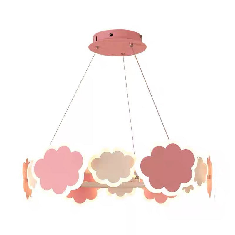 Lumendat Modern Art Deco Kids Clouds Round Acrylic Iron LED Chandelier For Living Room Lumendat