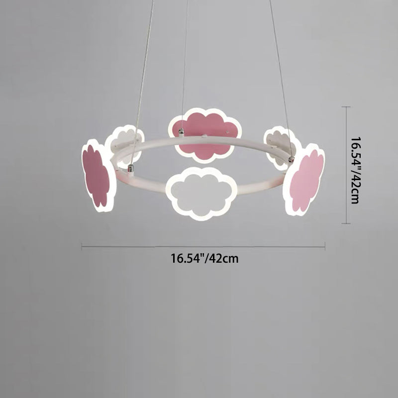 Lumendat Modern Art Deco Kids Clouds Round Acrylic Iron LED Chandelier For Living Room Lumendat