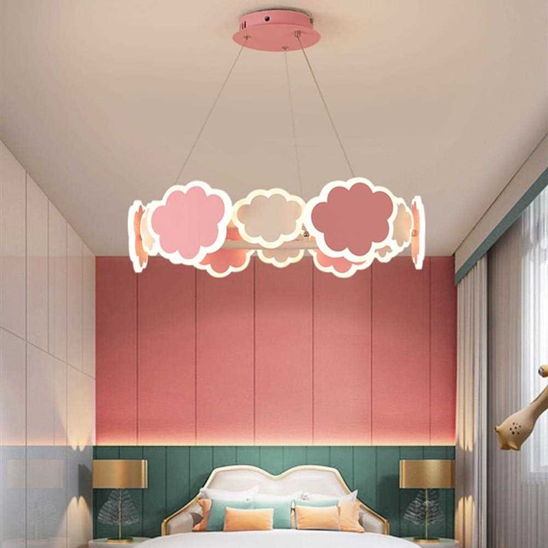 Lumendat Modern Art Deco Kids Clouds Round Acrylic Iron LED Chandelier For Living Room Lumendat