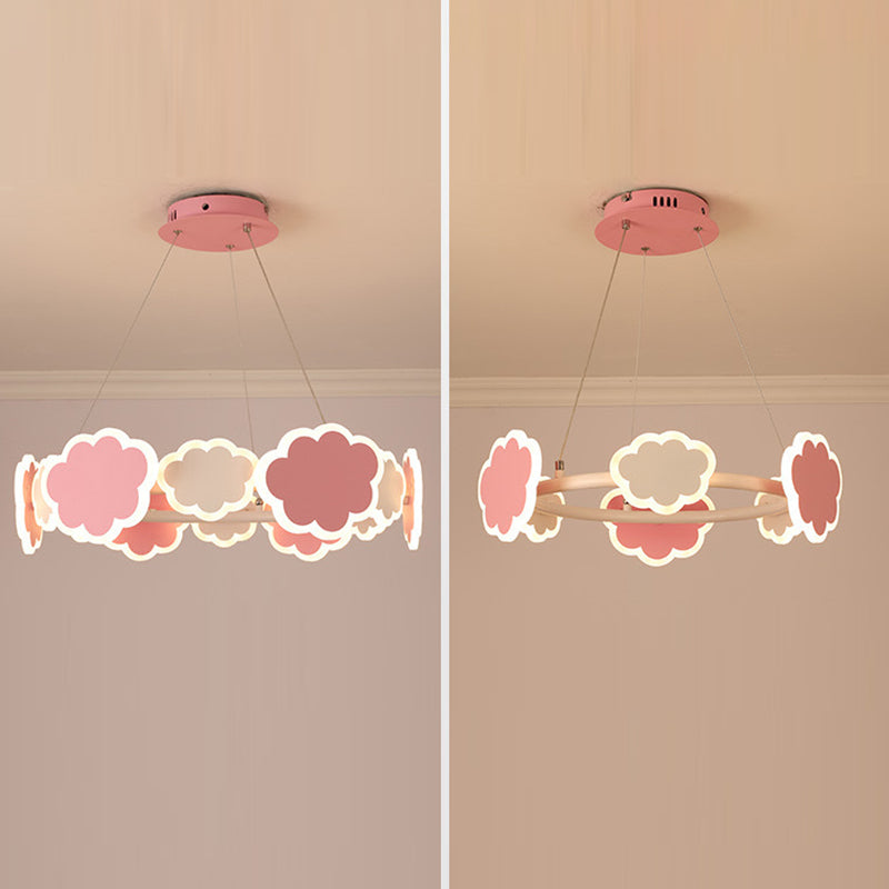 Lumendat Modern Art Deco Kids Clouds Round Acrylic Iron LED Chandelier For Living Room Lumendat