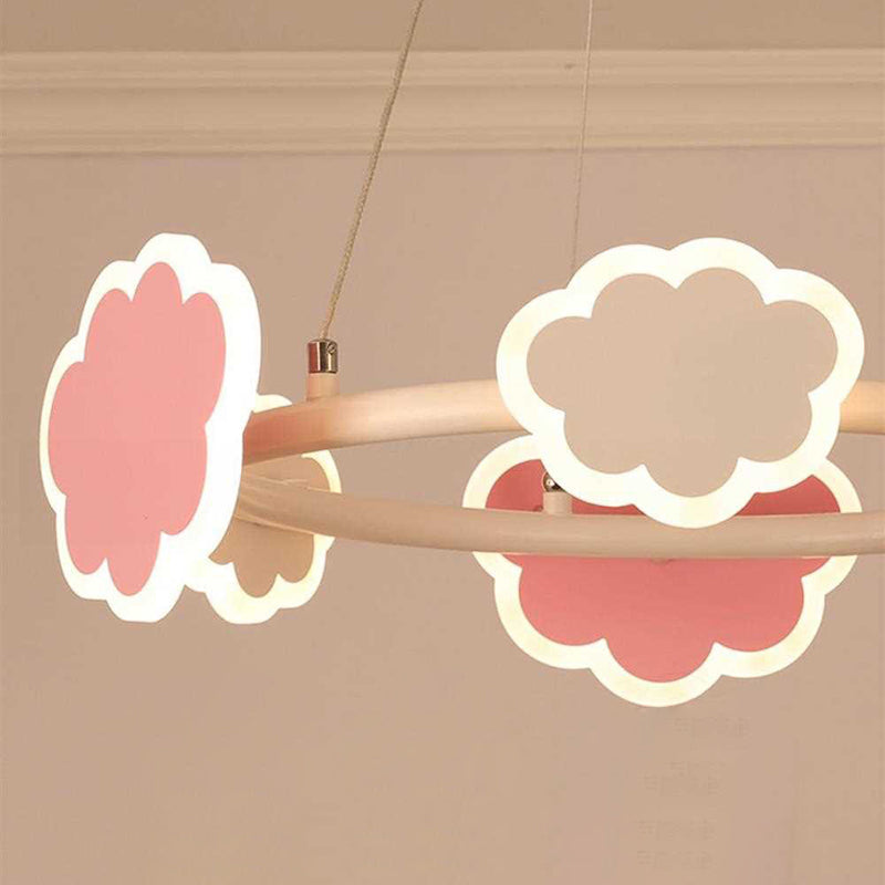 Lumendat Modern Art Deco Kids Clouds Round Acrylic Iron LED Chandelier For Living Room Lumendat