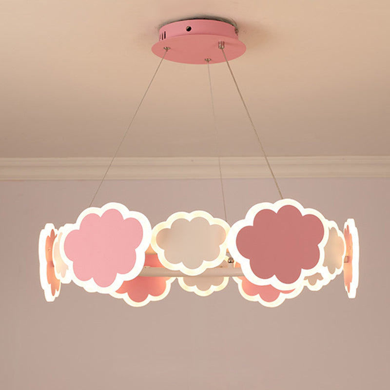 Lumendat Modern Art Deco Kids Clouds Round Acrylic Iron LED Chandelier For Living Room Lumendat