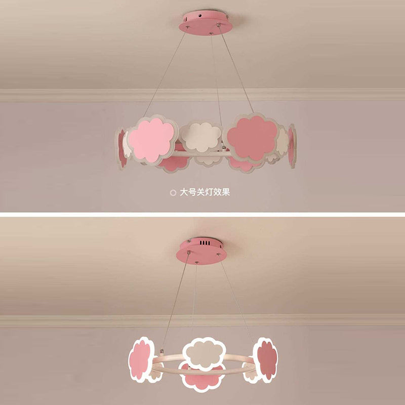 Lumendat Modern Art Deco Kids Clouds Round Acrylic Iron LED Chandelier For Living Room Lumendat