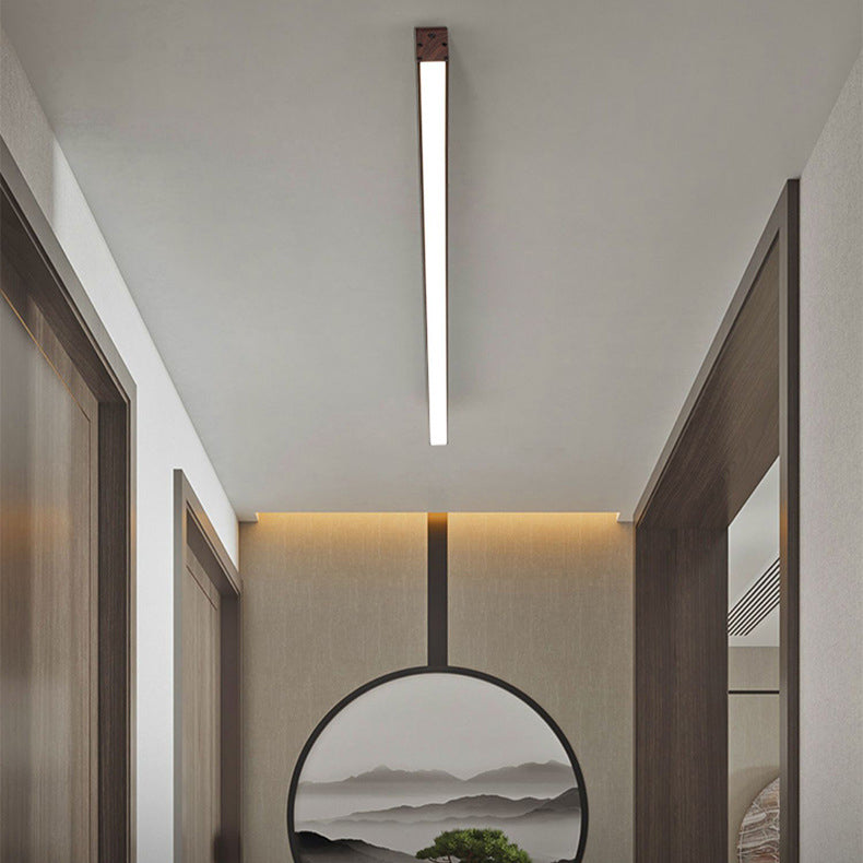 Modern Minimalist Rectangular Acrylic Iron LED Flush Mount Ceiling Light for Living Room