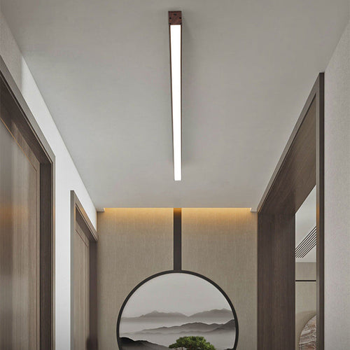 Modern Minimalist Rectangular Acrylic Iron LED Flush Mount Ceiling Light for Living Room