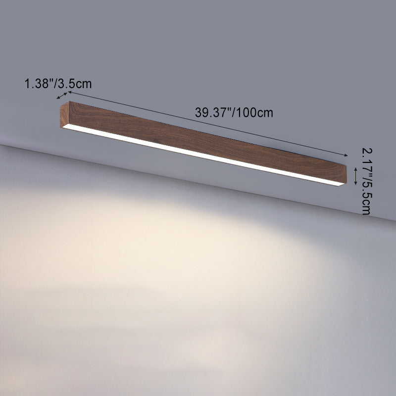 Modern Minimalist Rectangular Acrylic Iron LED Flush Mount Ceiling Light for Living Room