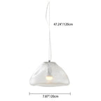 Contemporary Scandinavian Irregular Half Round Glass Metal 1-light Pendant Light for Living Room Lumendat