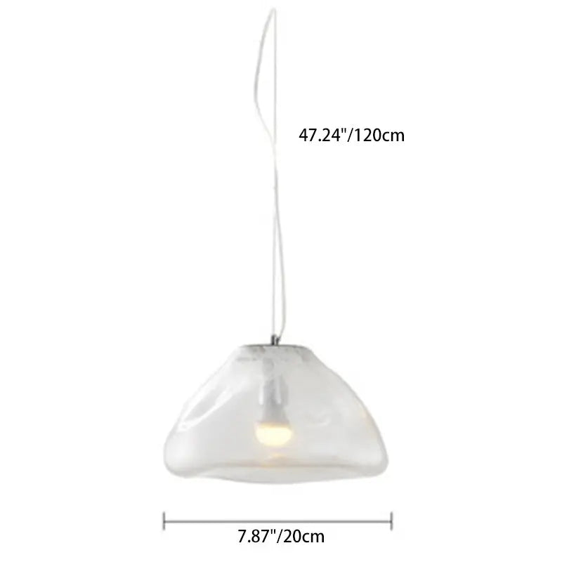 Contemporary Scandinavian Irregular Half Round Glass Metal 1-light Pendant Light for Living Room Lumendat