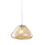 Contemporary Scandinavian Irregular Half Round Glass Metal 1-light Pendant Light for Living Room Lumendat
