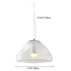 Contemporary Scandinavian Irregular Half Round Glass Metal 1-light Pendant Light for Living Room Lumendat