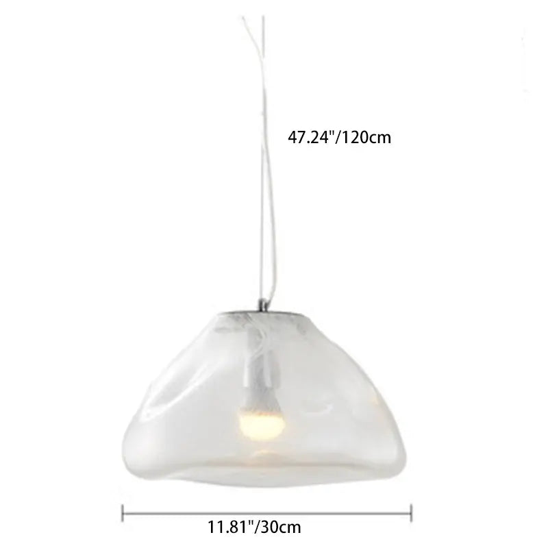 Contemporary Scandinavian Irregular Half Round Glass Metal 1-light Pendant Light for Living Room Lumendat
