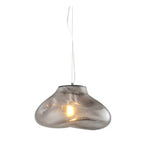 Contemporary Scandinavian Irregular Half Round Glass Metal 1-light Pendant Light for Living Room Lumendat