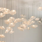 Contemporary Scandinavian Irregular Half Round Glass Metal 1-light Pendant Light for Living Room Lumendat
