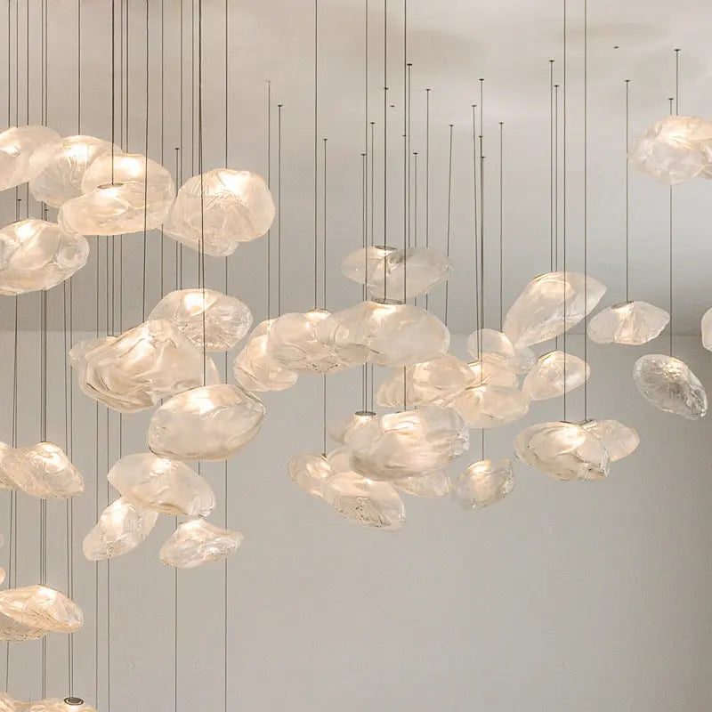 Contemporary Scandinavian Irregular Half Round Glass Metal 1-light Pendant Light for Living Room Lumendat