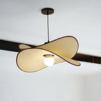 Traditional French Scalloped Arc Fabric Iron 1-Light Pendant Light For Living Room