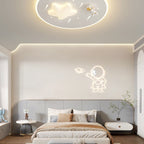 Modern Art Deco Kids Round Astronaut Star Acrylic Hardware LED Flush Mount Ceiling Light For Living Room