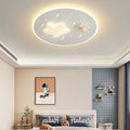 Modern Art Deco Kids Round Astronaut Star Acrylic Hardware LED Flush Mount Ceiling Light For Living Room