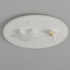 Modern Art Deco Kids Round Astronaut Star Acrylic Hardware LED Flush Mount Ceiling Light For Living Room