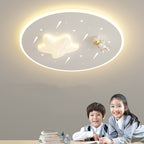 Modern Art Deco Kids Round Astronaut Star Acrylic Hardware LED Flush Mount Ceiling Light For Living Room