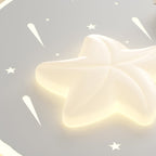 Modern Art Deco Kids Round Astronaut Star Acrylic Hardware LED Flush Mount Ceiling Light For Living Room