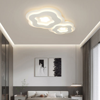 Modern Art Deco Flower Square Acrylic Iron LED Flush Mount Ceiling Light For Living Room