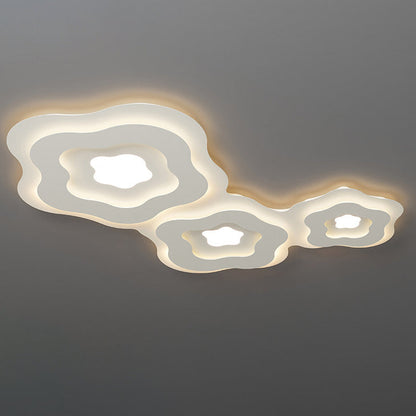 Modern Art Deco Flower Square Acrylic Iron LED Flush Mount Ceiling Light For Living Room