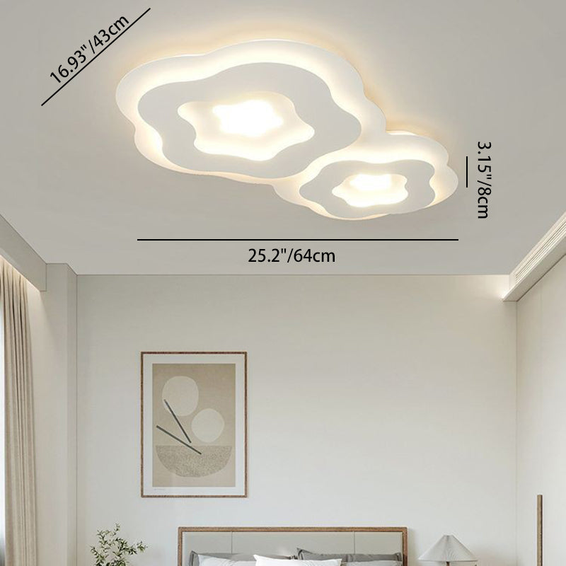 Modern Art Deco Flower Square Acrylic Iron LED Flush Mount Ceiling Light For Living Room