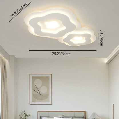 Modern Art Deco Flower Square Acrylic Iron LED Flush Mount Ceiling Light For Living Room