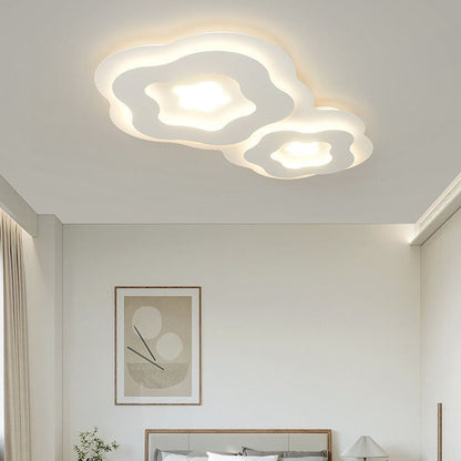 Modern Art Deco Flower Square Acrylic Iron LED Flush Mount Ceiling Light For Living Room