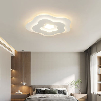 Modern Art Deco Flower Square Acrylic Iron LED Flush Mount Ceiling Light For Living Room